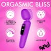 Purple, waterproof, vibrating wand for pleasure.