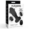 Black silicone butt plug with remote control.