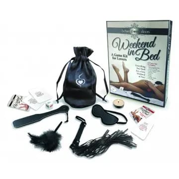 Weekend in Bed adult game kit.