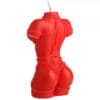 Red female body shaped candle.