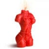Red candle shaped like a woman.
