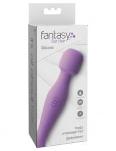 Purple silicone wand in a box.
