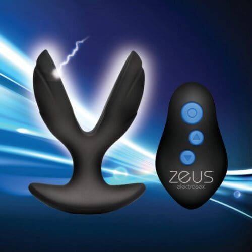 Black and blue Zeus electrosex toy.