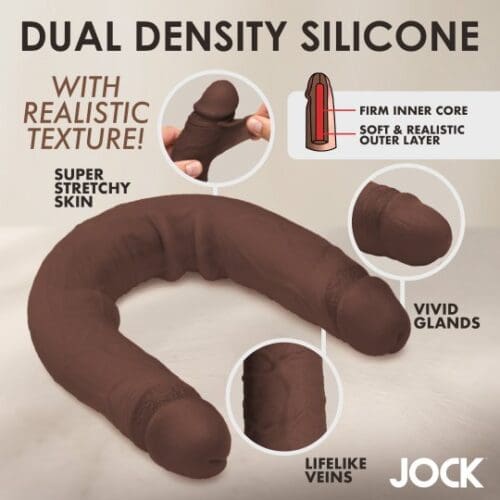 Brown silicone sex toy with realistic details.