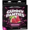 Edible watermelon-flavored gummy panties for her.
