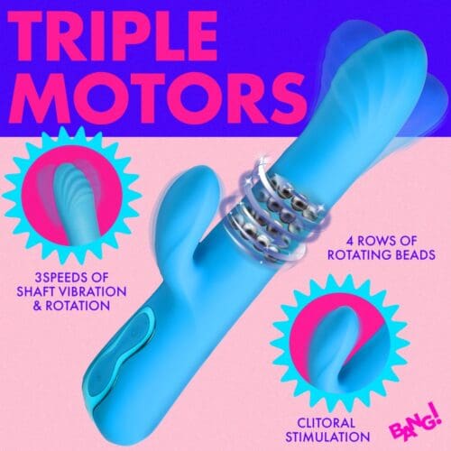 Blue vibrating toy with multiple motors.