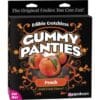 Edible peach-flavored crotchless panty packaging.