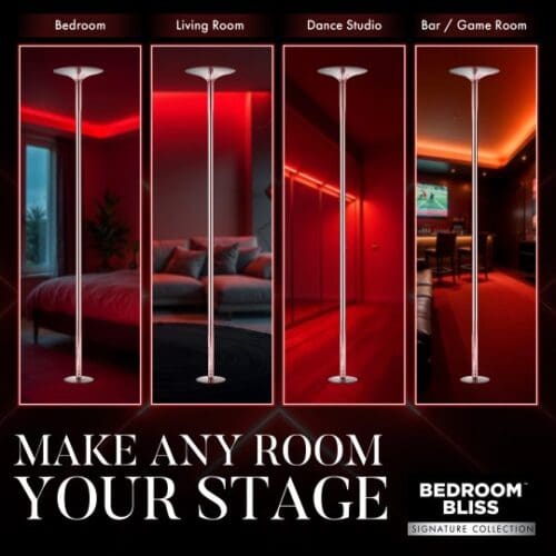 A room with four different lighting options.