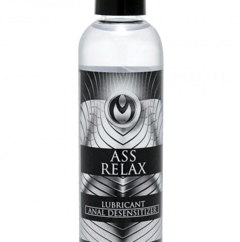 A bottle of ass relax lubricant