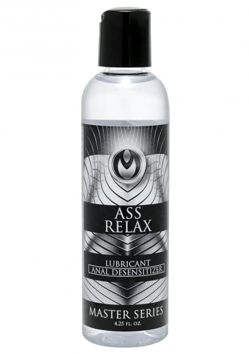 A bottle of ass relax lubricant