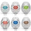 Six different colors of eggs with the names of each egg.