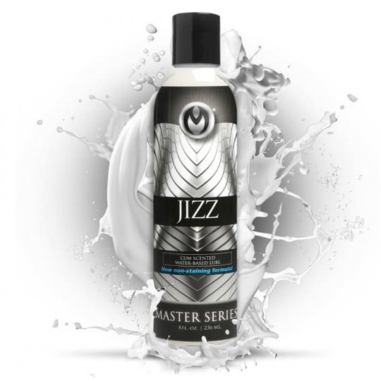 A spray bottle of water with the word jizz written on it.
