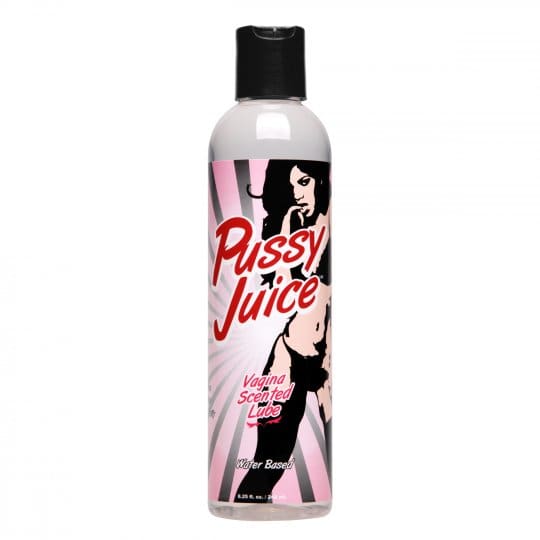 A bottle of pussy juice is shown.