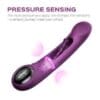 A purple vibrator is shown with the words " pressure sensing ".