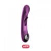 A purple device with the app button on it.